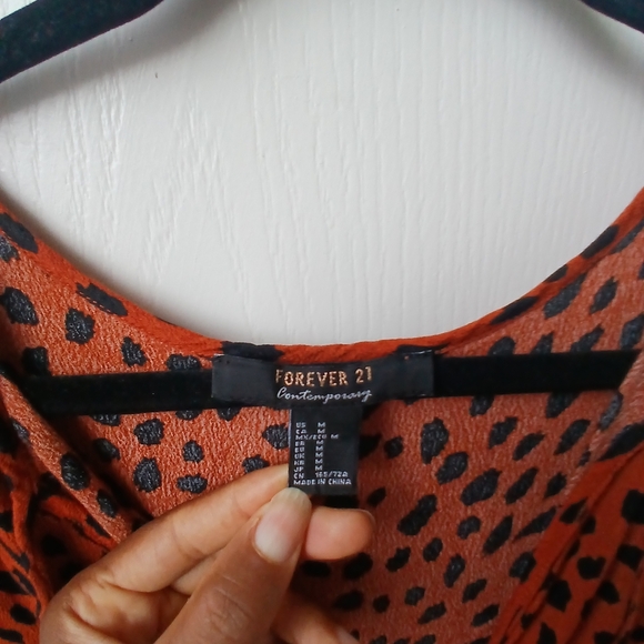 Forever 21 Rust and Black Spotted Romper - Picture 3 of 6